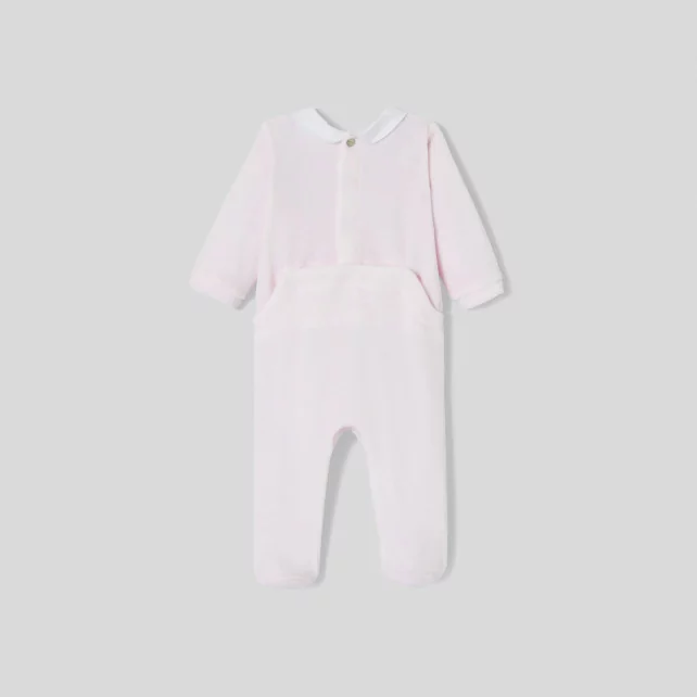 Бебешка велурена пижама от букле за момиче