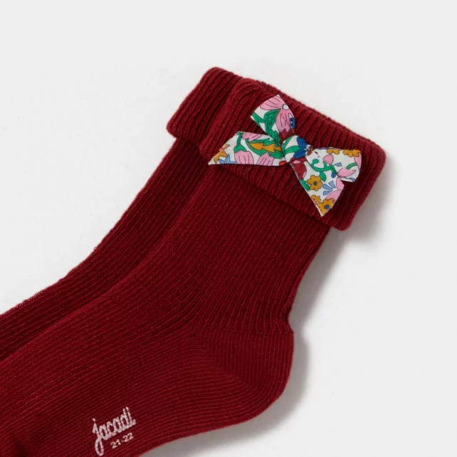 Чорапи за малко момиче с панделки в Liberty принт