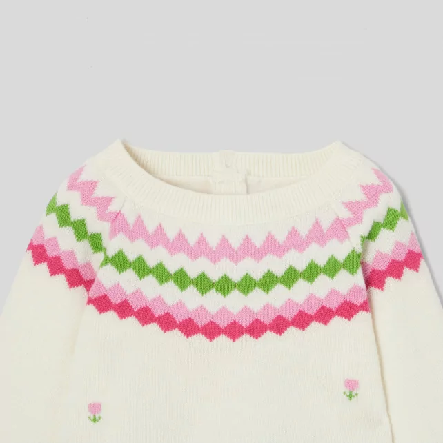 Жакардов пуловер за момиченце