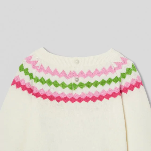 Жакардов пуловер за момиченце