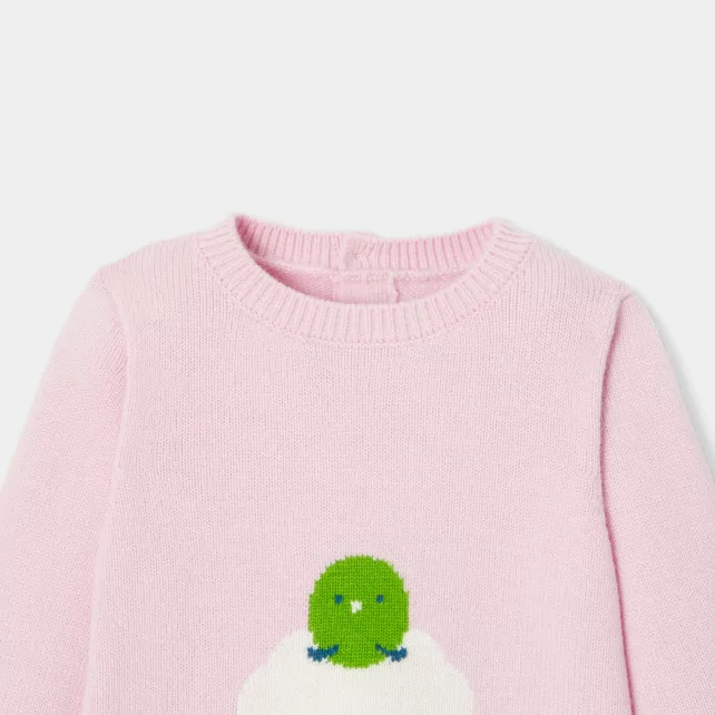 Бебешки пуловер с шарка овчици за момиче