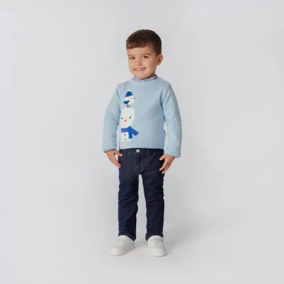 Бебешки пуловер с шарка за игра за момче