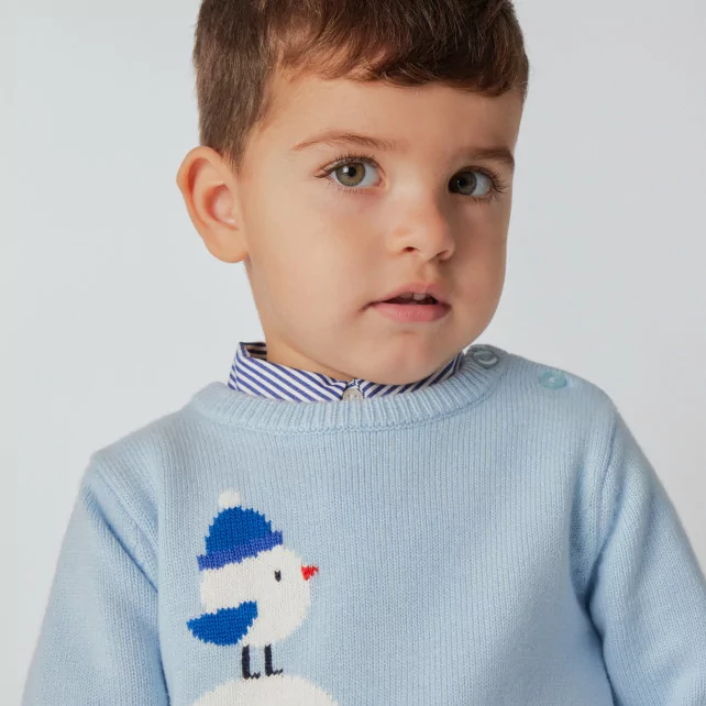 Бебешки пуловер с шарка за игра за момче
