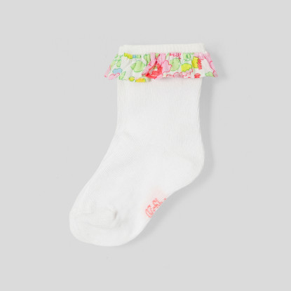 Чорапи за бебе момиче с къдрички от Liberty плат