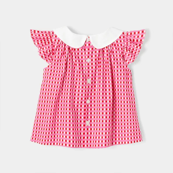Карирана блуза за малко момиче