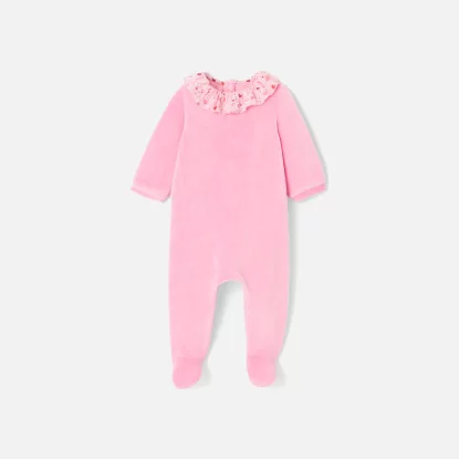 Велурена пижама за бебе момиче