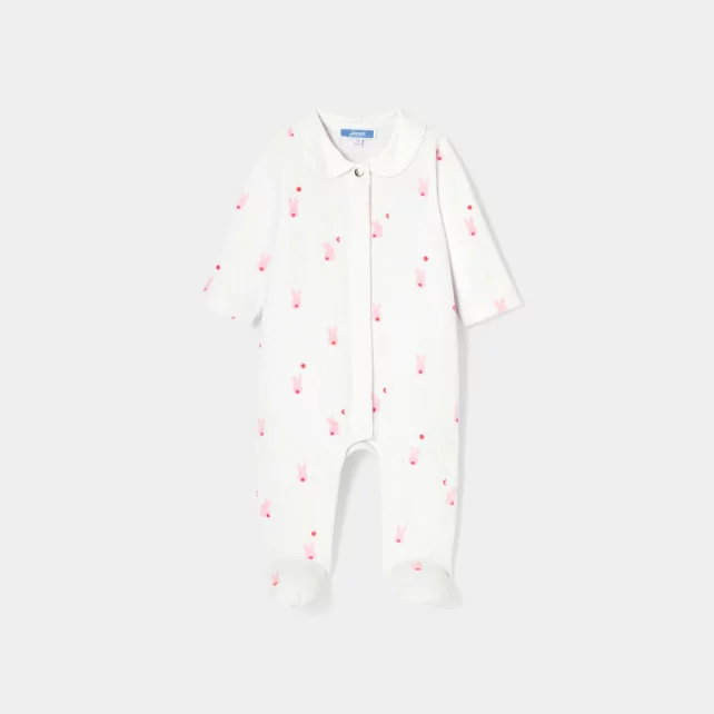 Велурена пижама с принт за бебе момиче