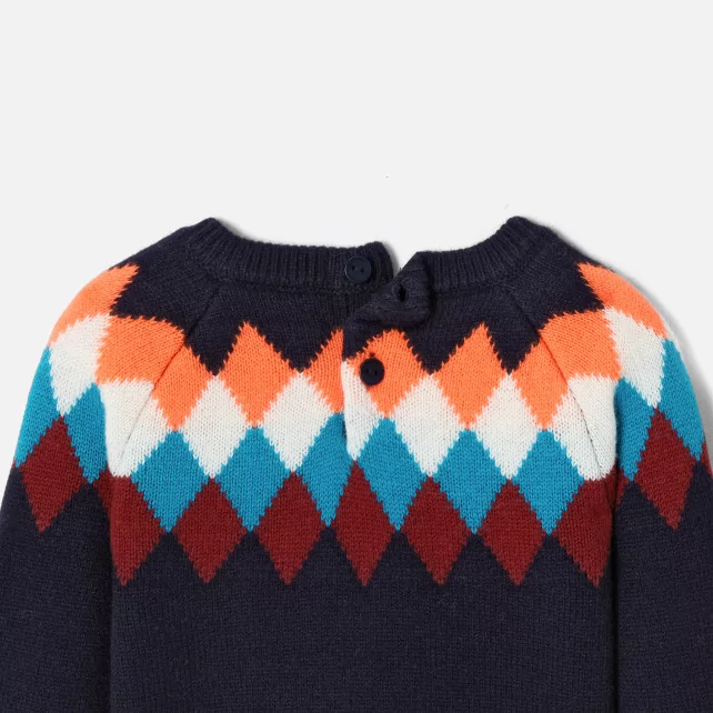Жакардов пуловер за малко момче