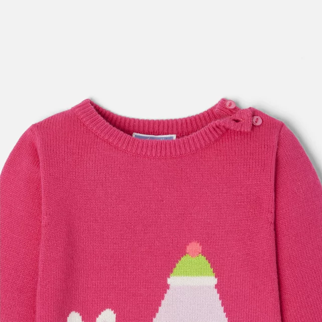 Коледен пуловер за малко момиче