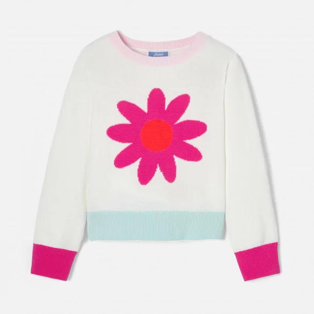 Пуловер с апликация на цвете