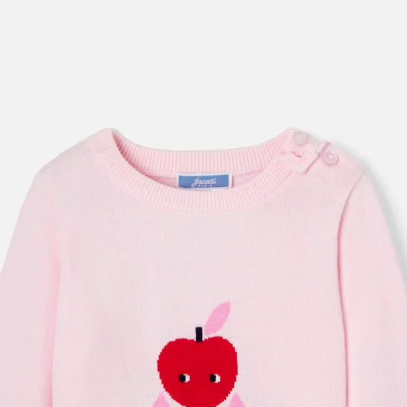 Пуловер с апликация за малко момиче